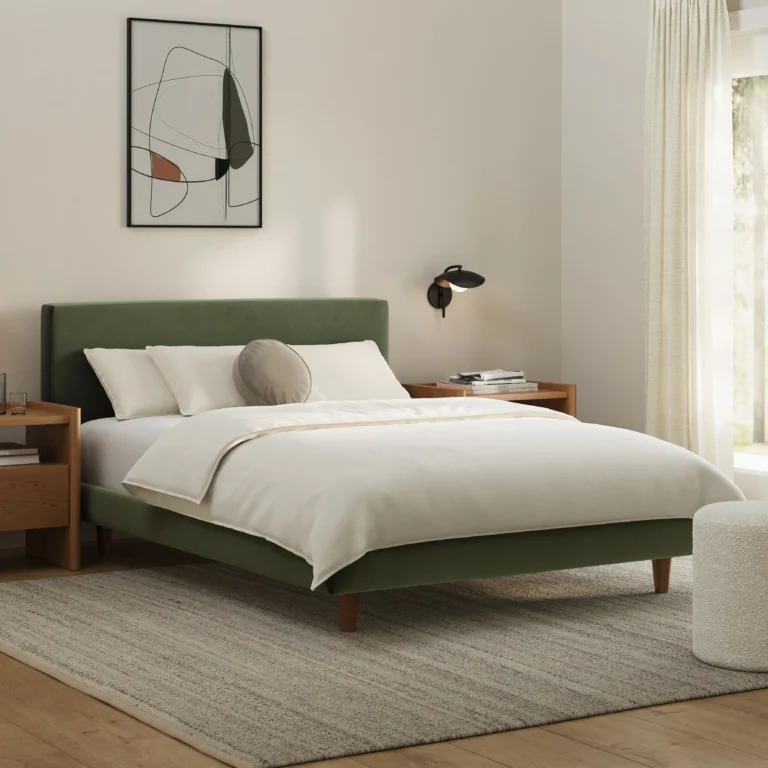 Tessu Full Low Profile Velvet Bed - Hale Fir Green