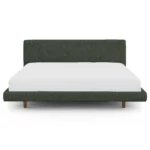 Tessu King Low Profile Upholstered Bed - Green Wool Bouclé