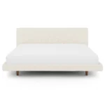 Tessu King Low Profile Upholstered Bed - Ivory Wool Bouclé