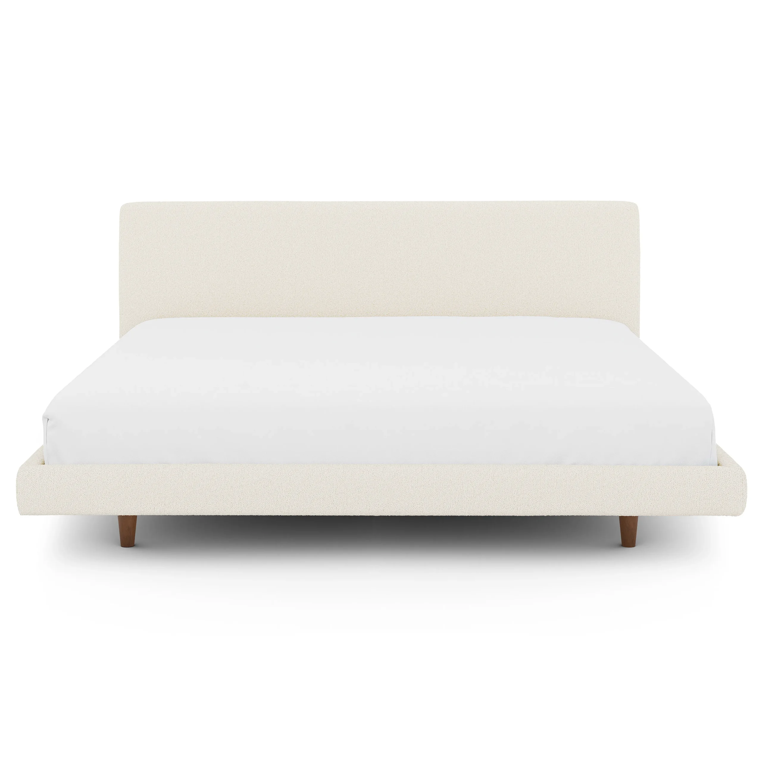 Tessu King Low Profile Upholstered Bed - Ivory Wool Bouclé - Image 9
