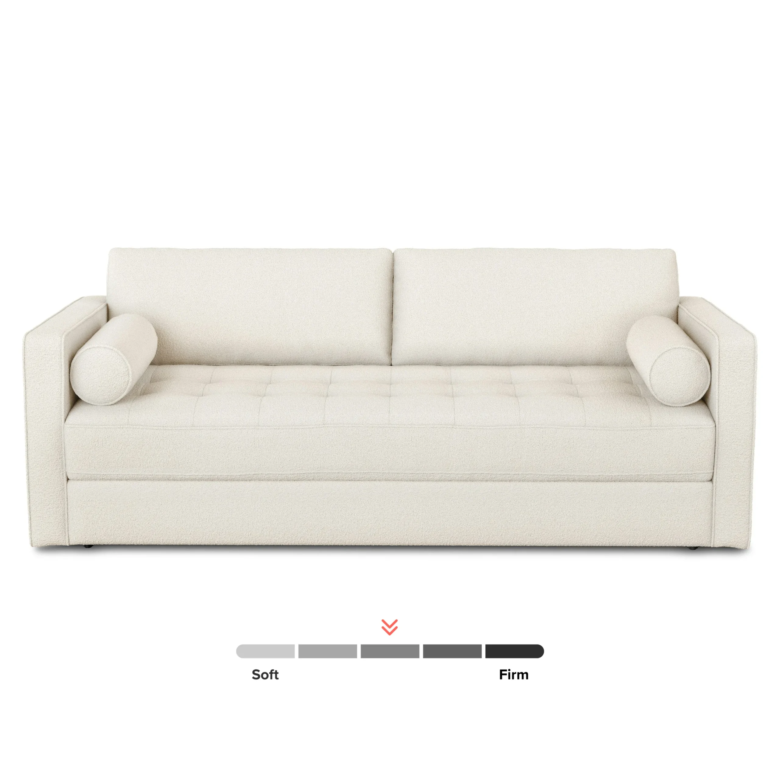 Sven 88_ Tufted Sofa Bed - Ivory Wool Bouclé - Image 5