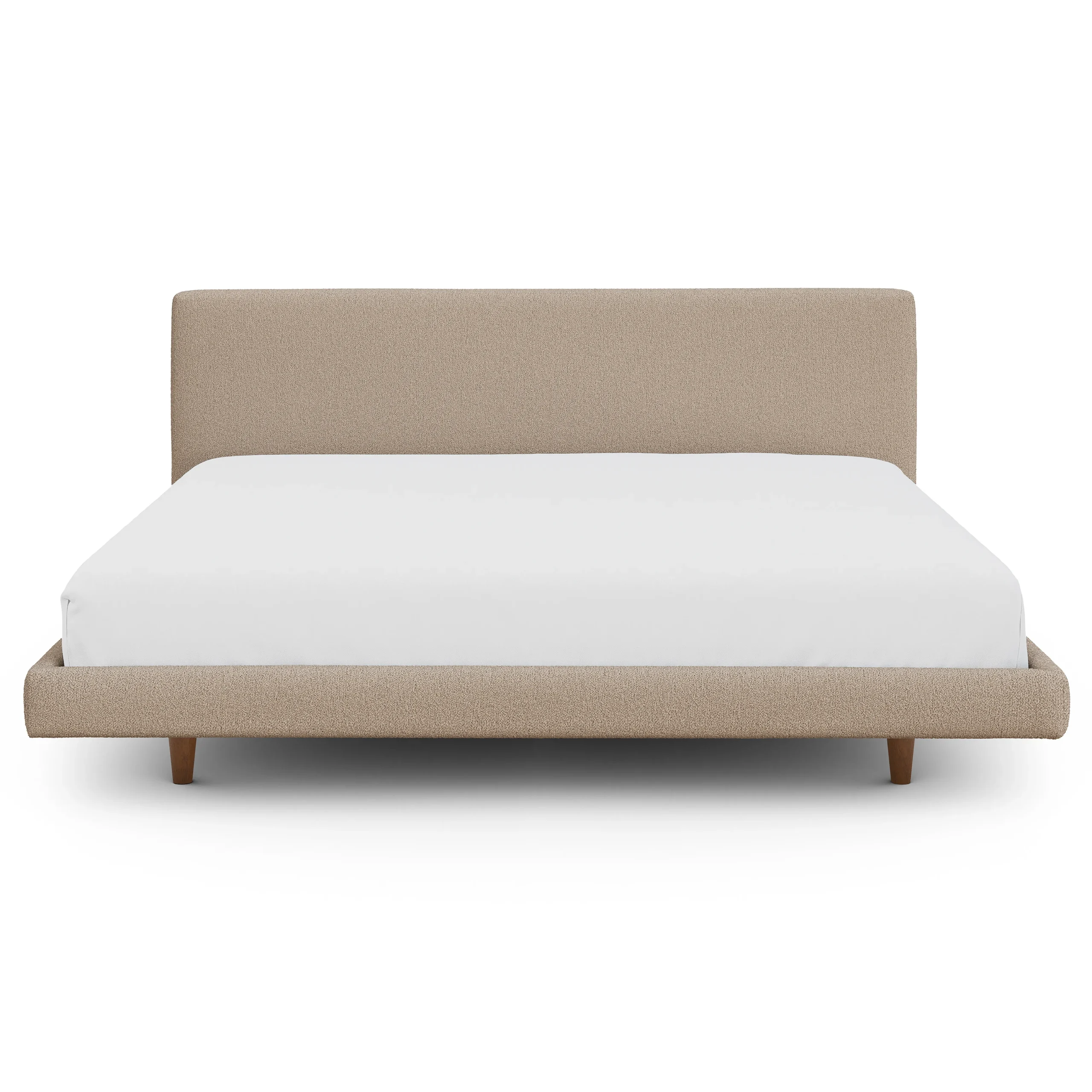 Tessu King Low Profile Upholstered Bed - Sandstone Wool Bouclé - Image 9