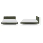 Tessu King Low Profile Velvet Bed - Hale Fir Green