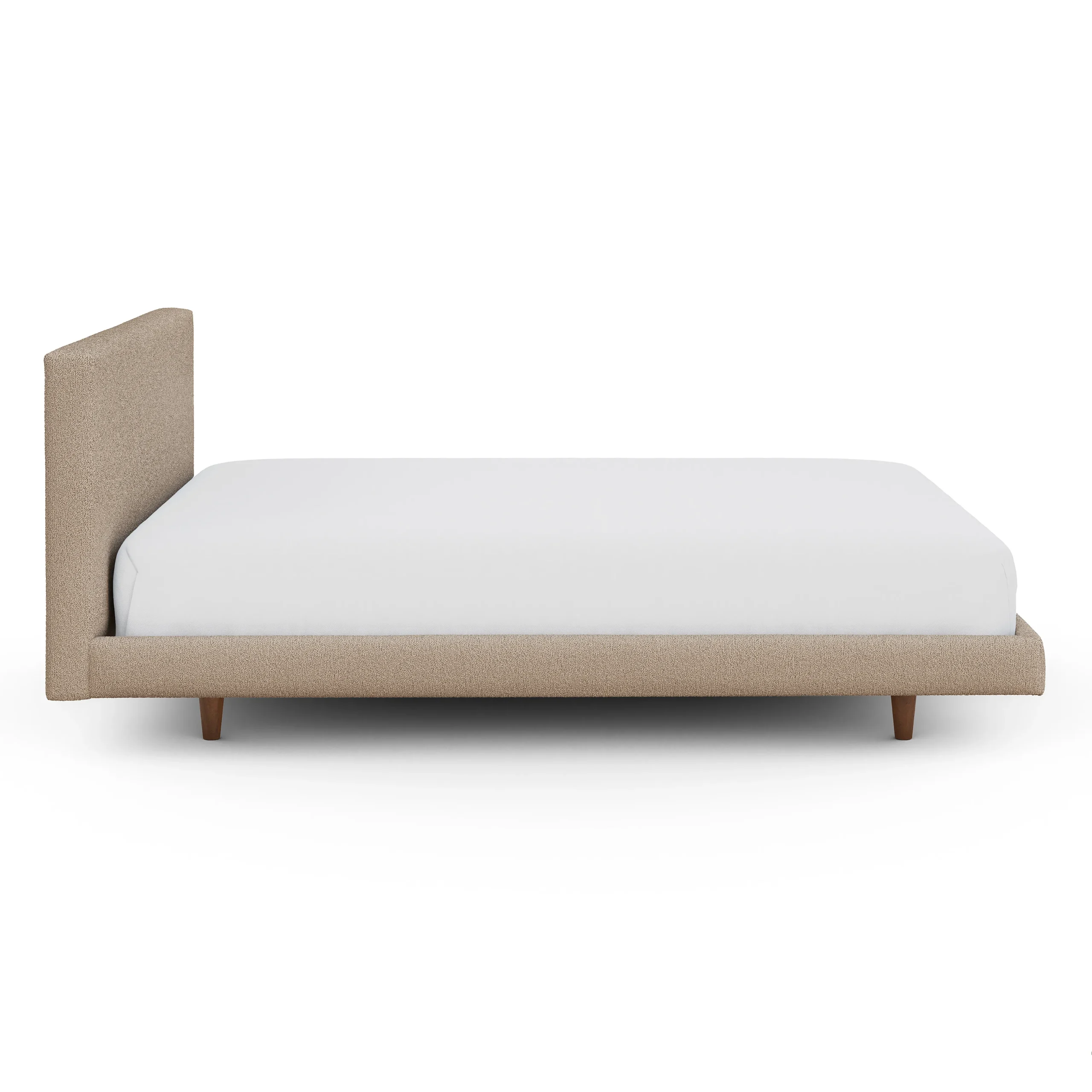 Tessu Queen Low Profile Upholstered Bed - Sandstone Wool Bouclé - Image 8