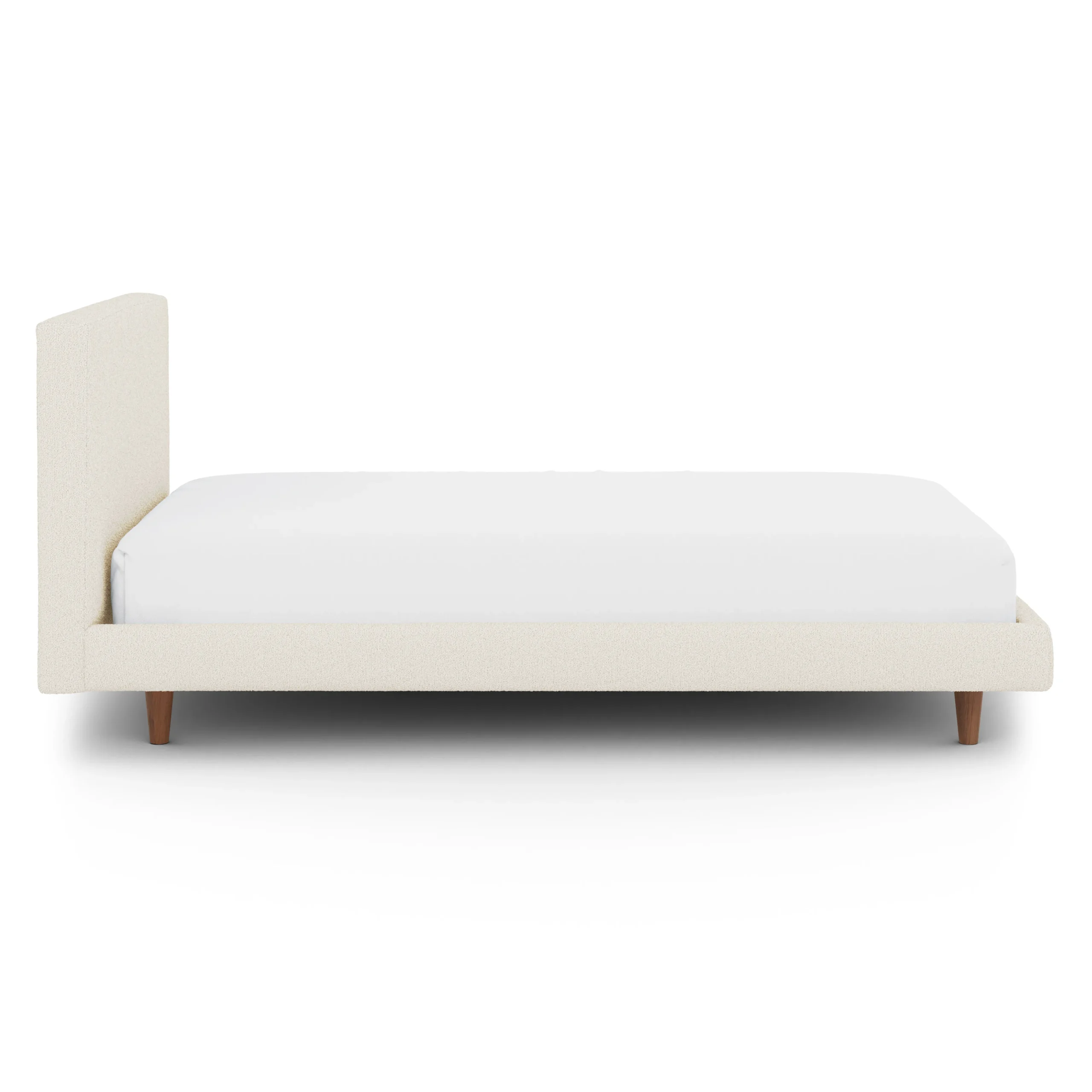 Tessu Twin Low Profile Upholstered Bed - Ivory Wool Bouclé - Image 8