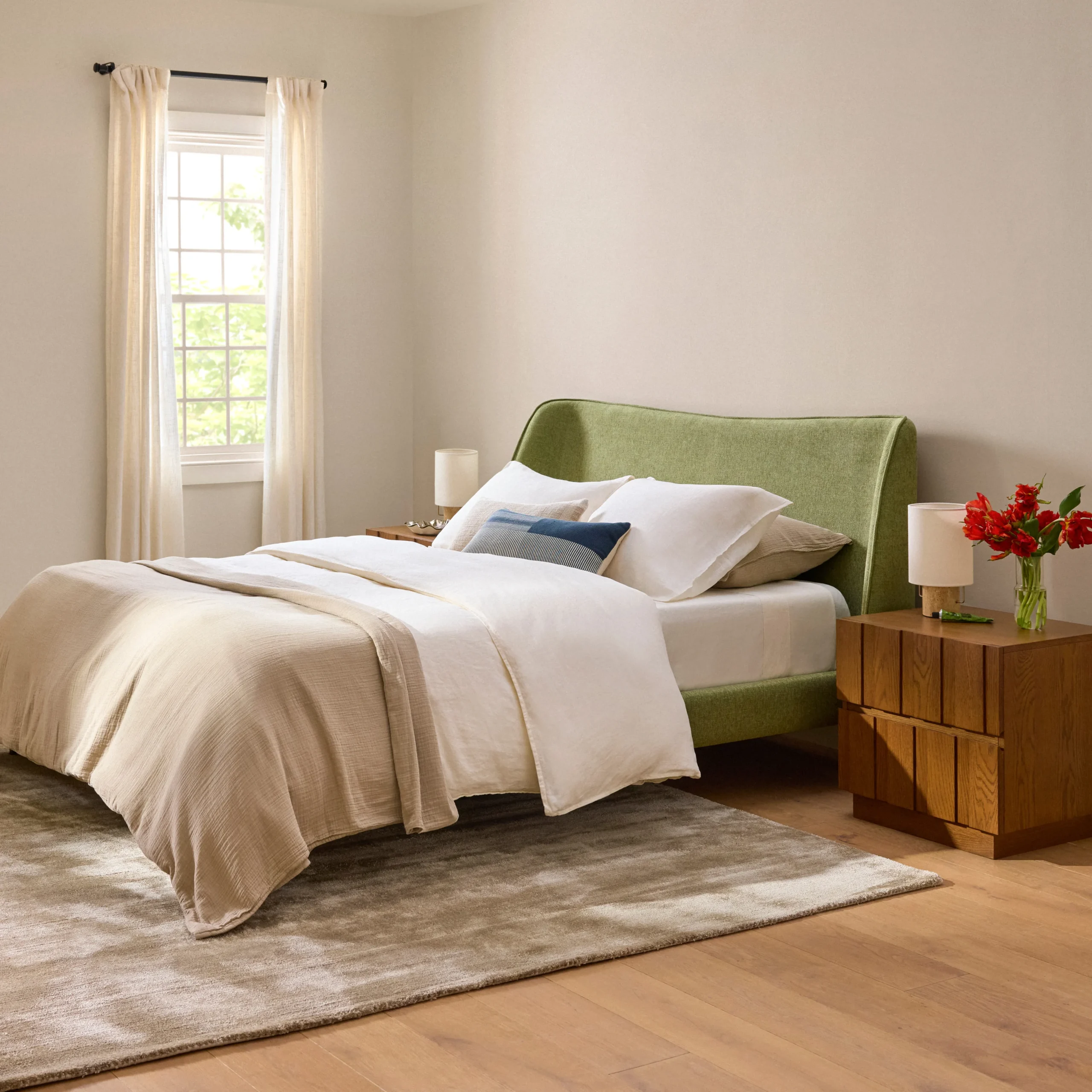 Uden Queen Upholstered Bed - Light Willow Green - Image 14