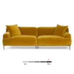 Abisko 91_ Velvet Sofa - Plush Yarrow Gold