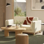 Ceni 61_ Loveseat - Buckler Ivory