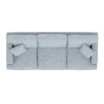 Dawn 93_ Sofa - Silver Light Blue