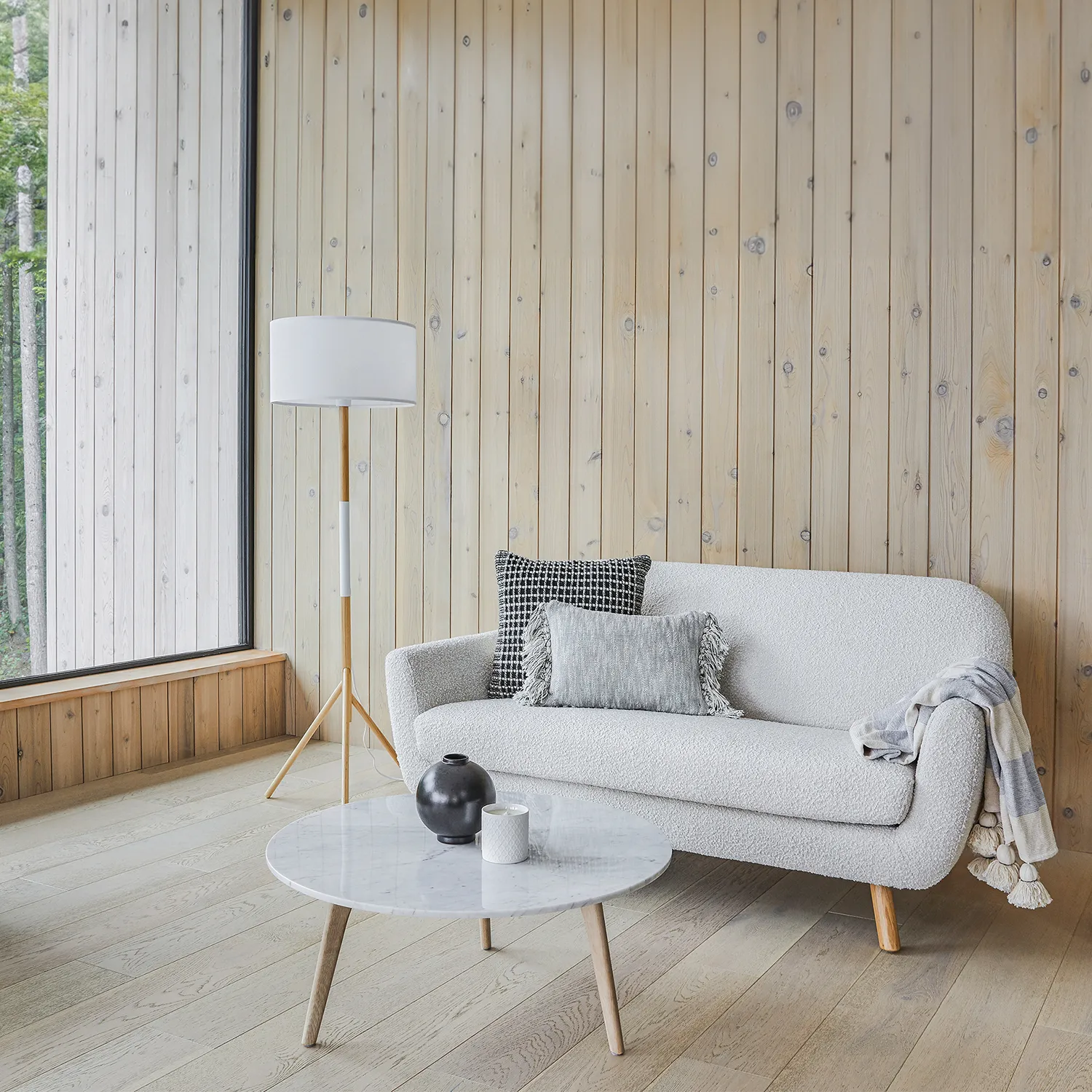 Gabriola 64_ Loveseat - Ivory Bouclé - Image 5