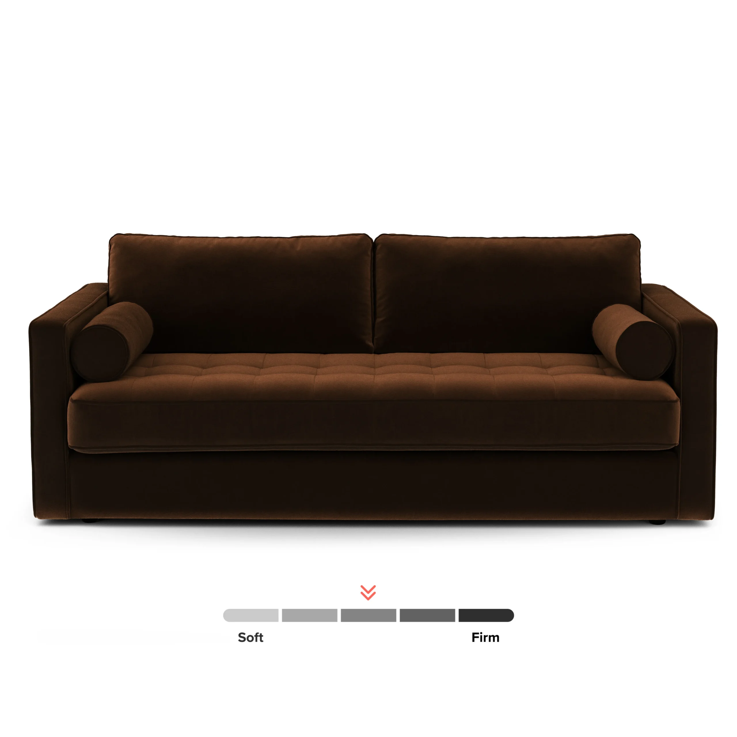 Sven 88_ Grounded Tufted Velvet Sofa - Plush Pacific Brown - Image 11