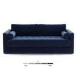 Sven 88_ Grounded Tufted Velvet Sofa - Plush Cascadia Blue