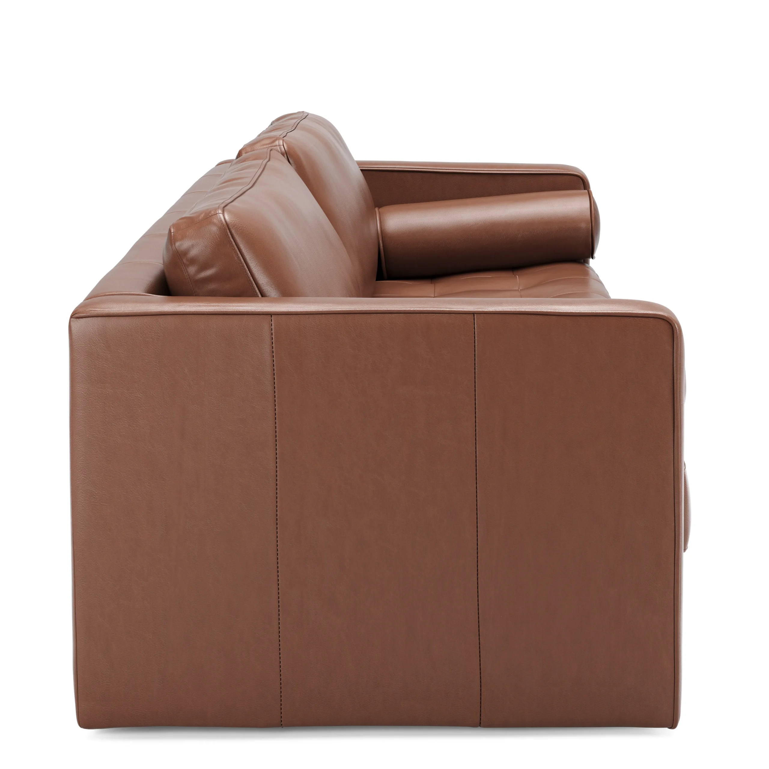 Sven 88_ Grounded Tufted Leather Sofa - Taos Brown - Image 7