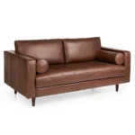 Sven 72_ Tufted Leather Loveseat - Taos Brown
