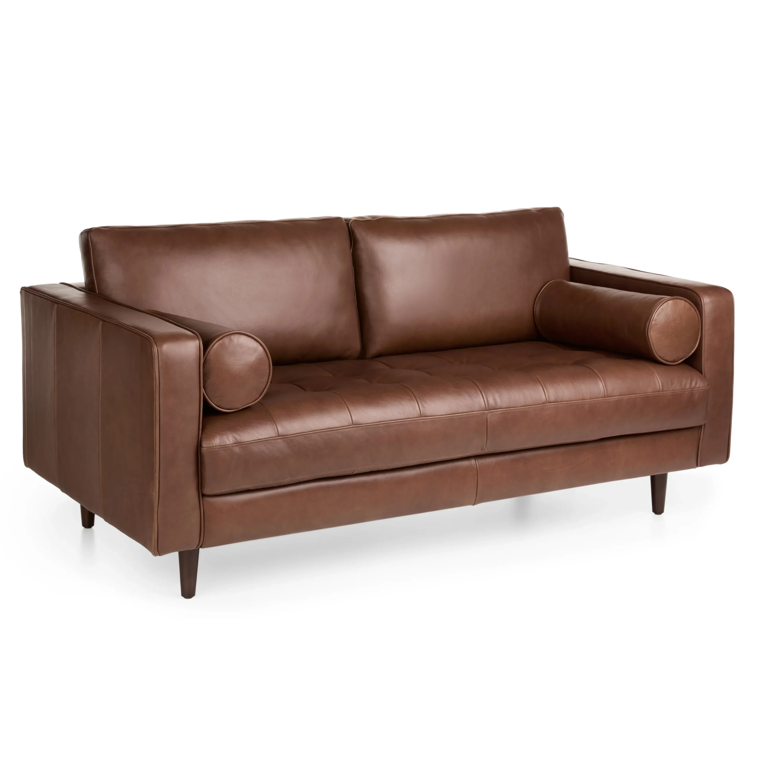 Sven 72_ Tufted Leather Loveseat - Taos Brown - Image 10