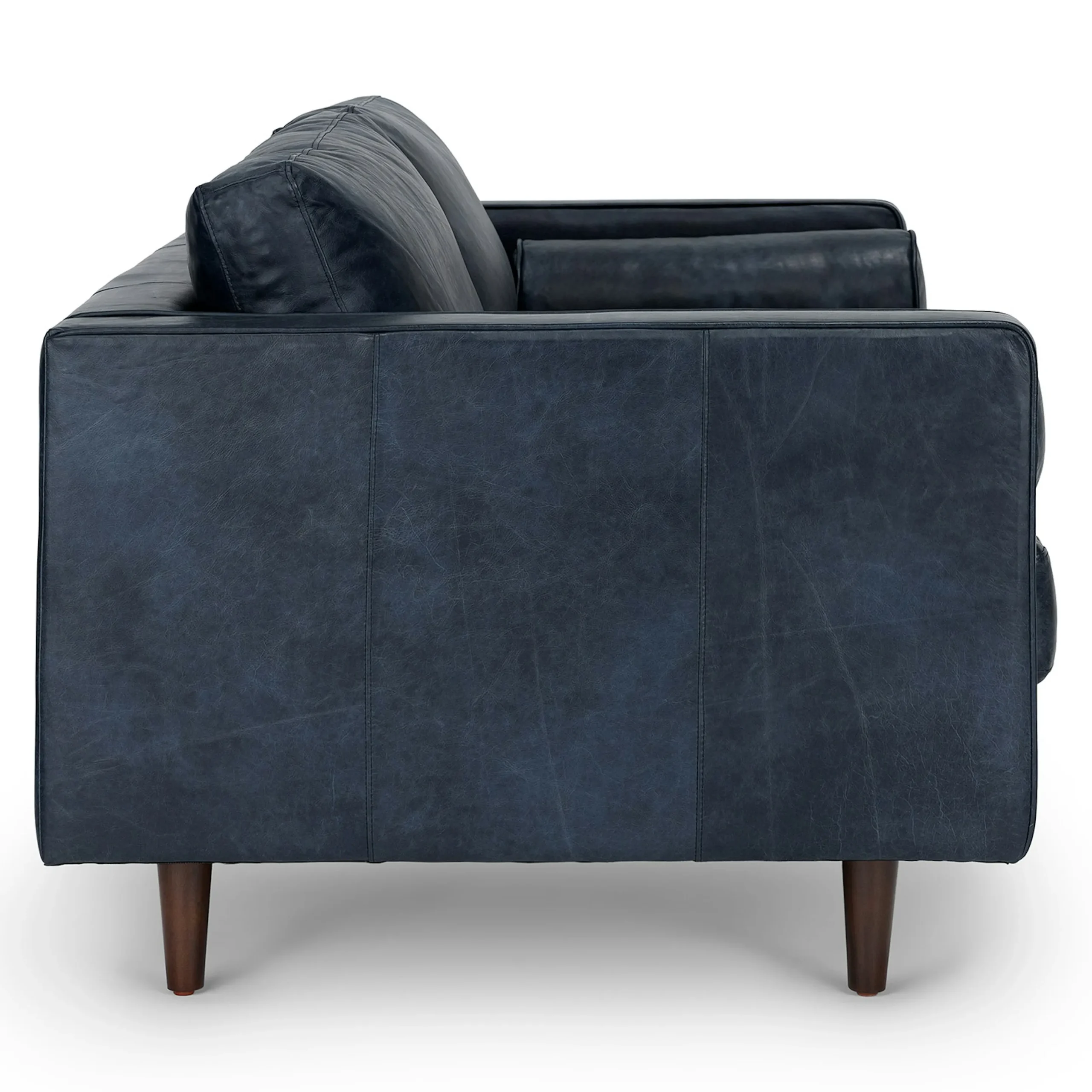 Sven 72_ Tufted Leather Loveseat - Oxford Blue - Image 10