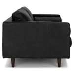 Sven 72_ Tufted Leather Loveseat - Oxford Black