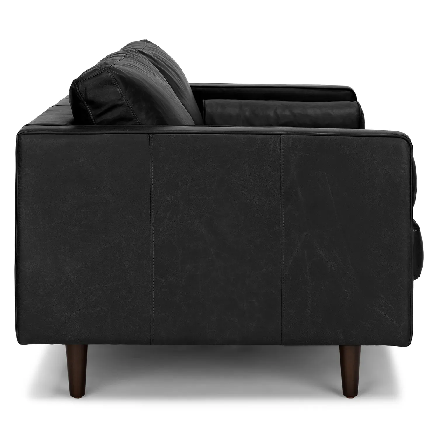 Sven 72_ Tufted Leather Loveseat - Oxford Black - Image 8