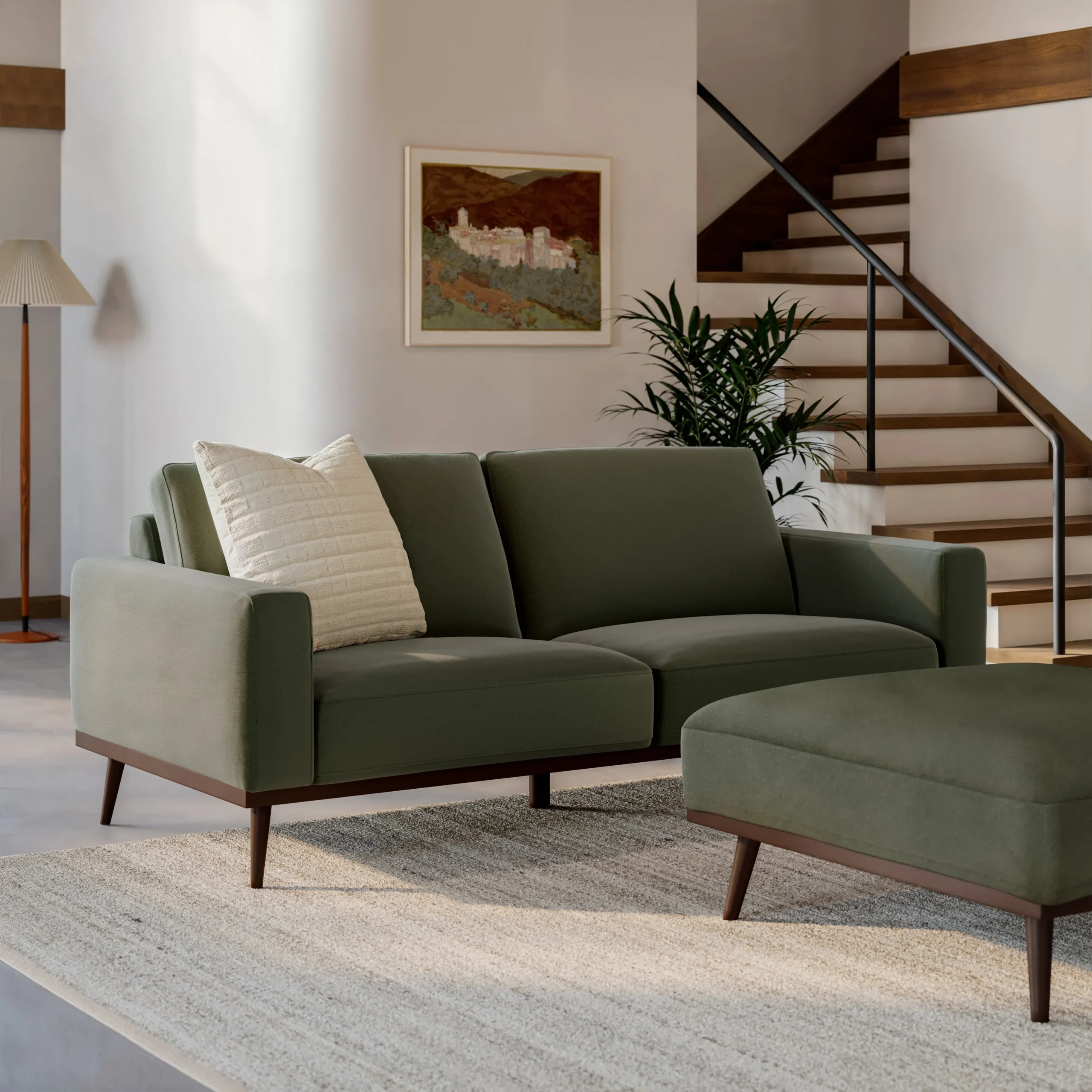 Rhett 84_ Sofa - Felted Green