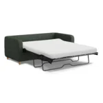 Vati 80_ Sofa Bed - Natural Oak and Green Wool Bouclé