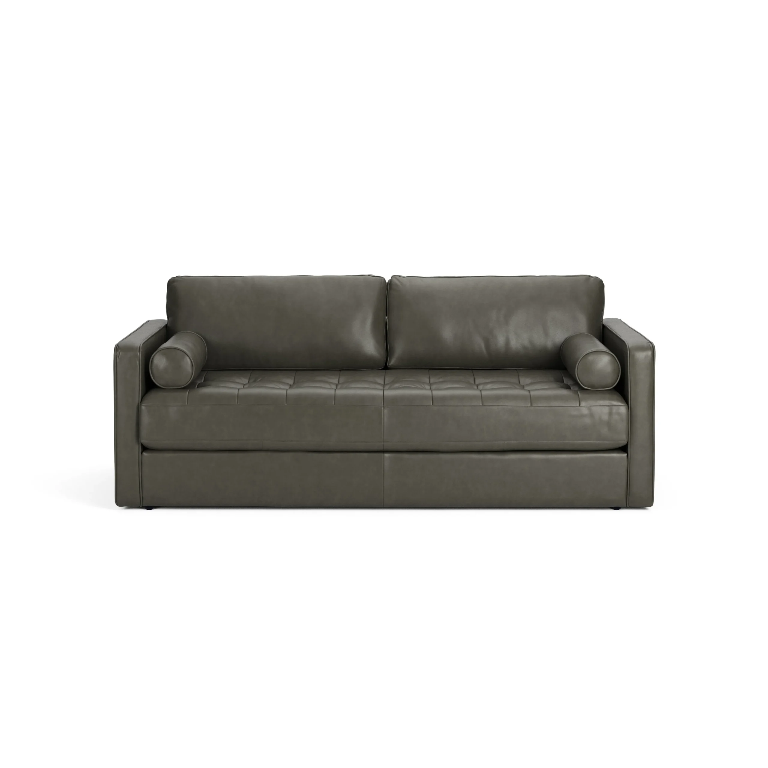 Sven 88_ Tufted Leather Sofa Bed - Charme Green - Image 4