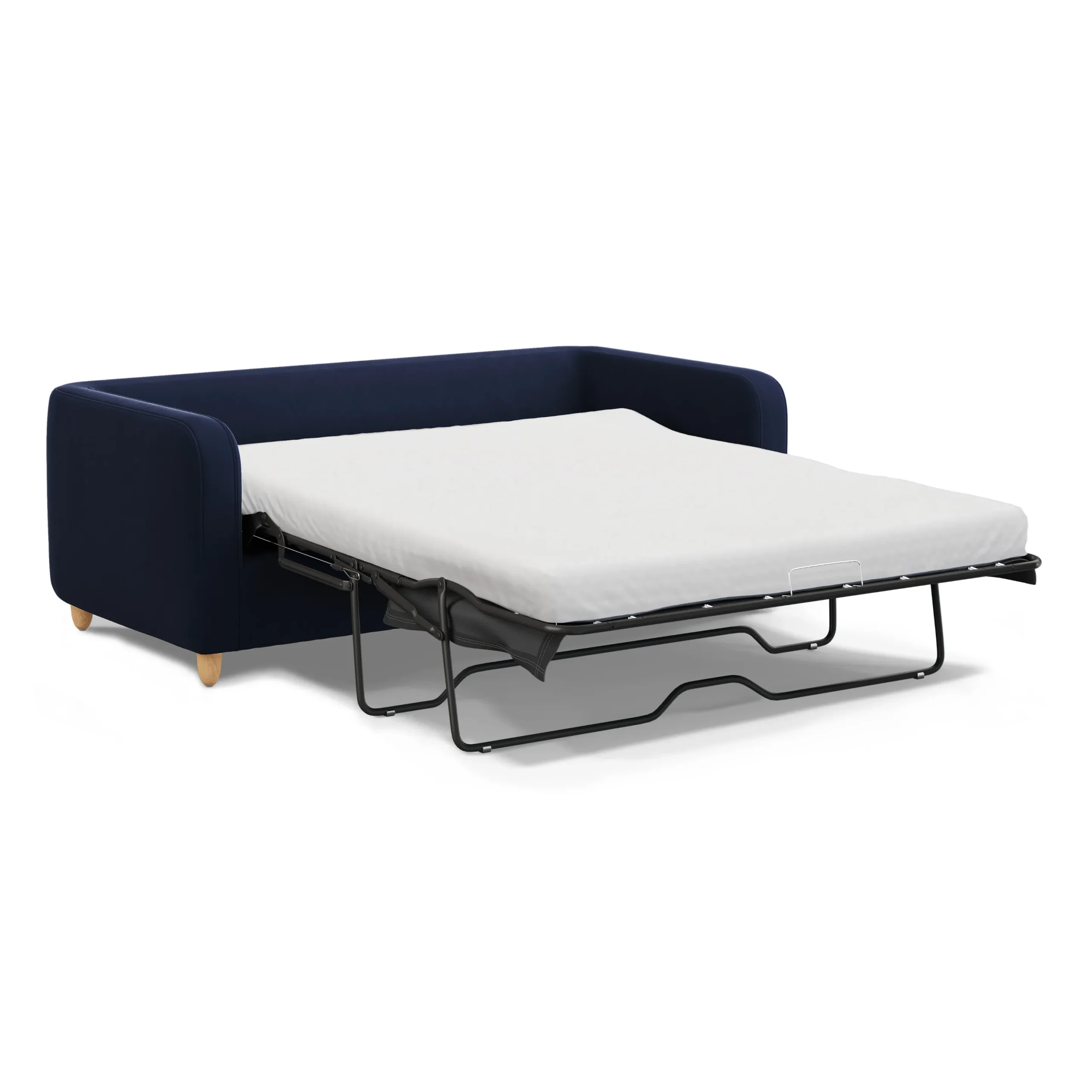 Vati 80_ Velvet Sofa Bed - Natural Oak and Hale Ink - Image 5