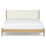 Lenia King Upholstered Bed - White Oak and Lunaria White Bouclé