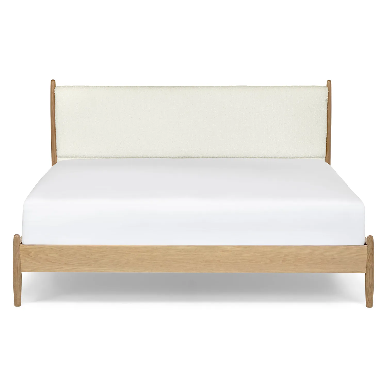 Lenia King Upholstered Bed - White Oak and Lunaria White Bouclé - Image 5