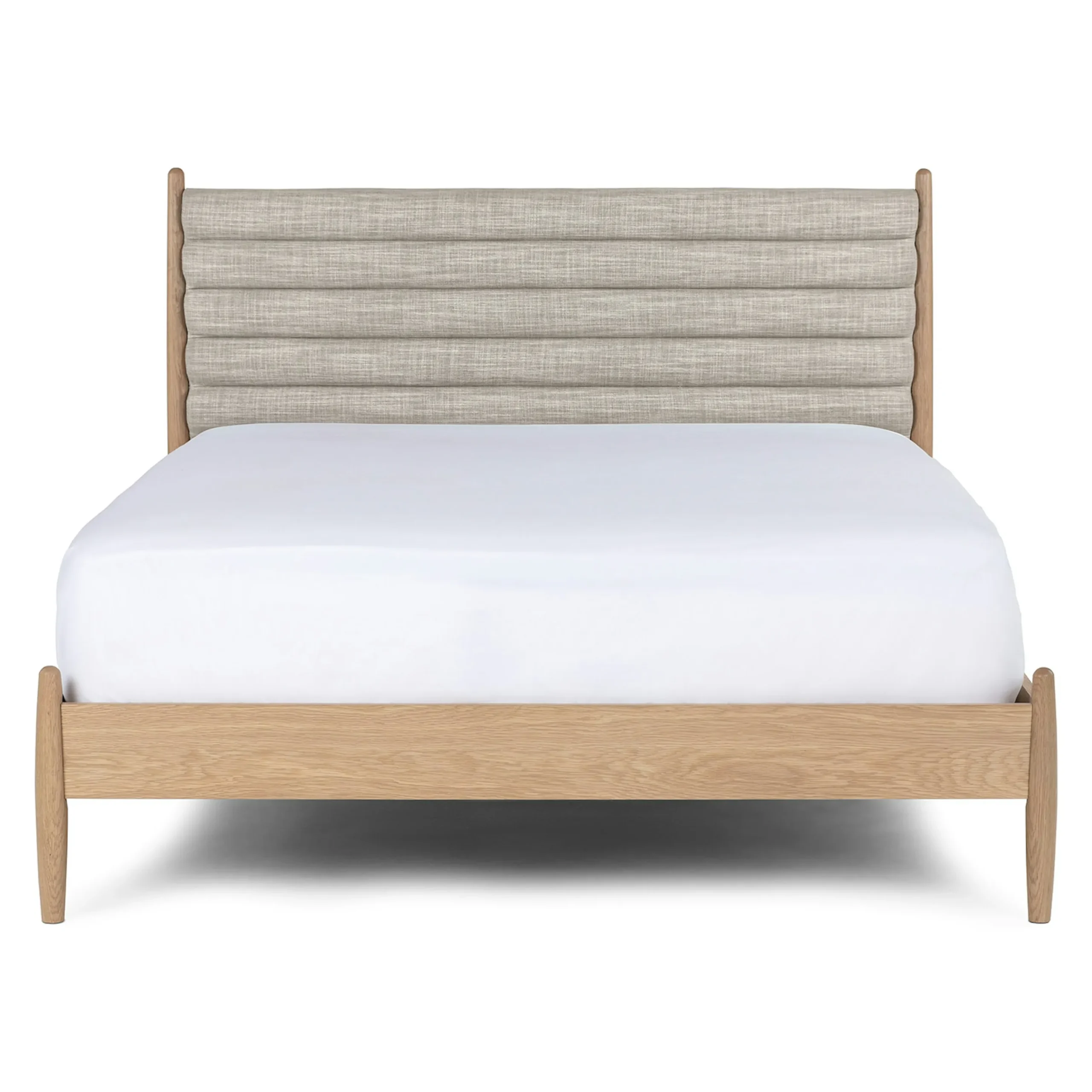 Lenia King Upholstered Bed - White Oak and Rain Cloud Gray - Image 5