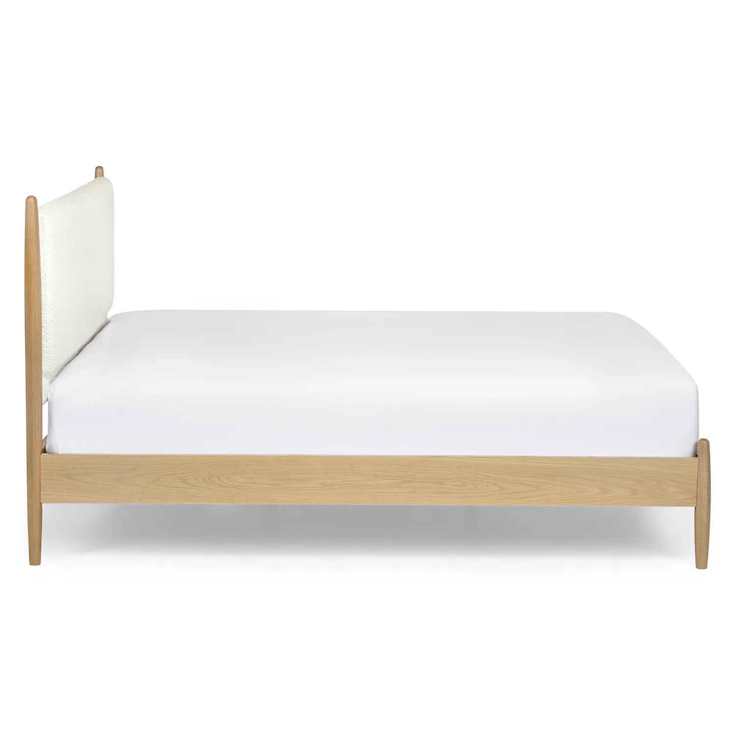 Lenia Queen Upholstered Bed - White Oak and Lunaria White Bouclé - Image 5