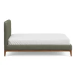 Rosin King Upholstered Bed - Smoked Oak and Welsh Green