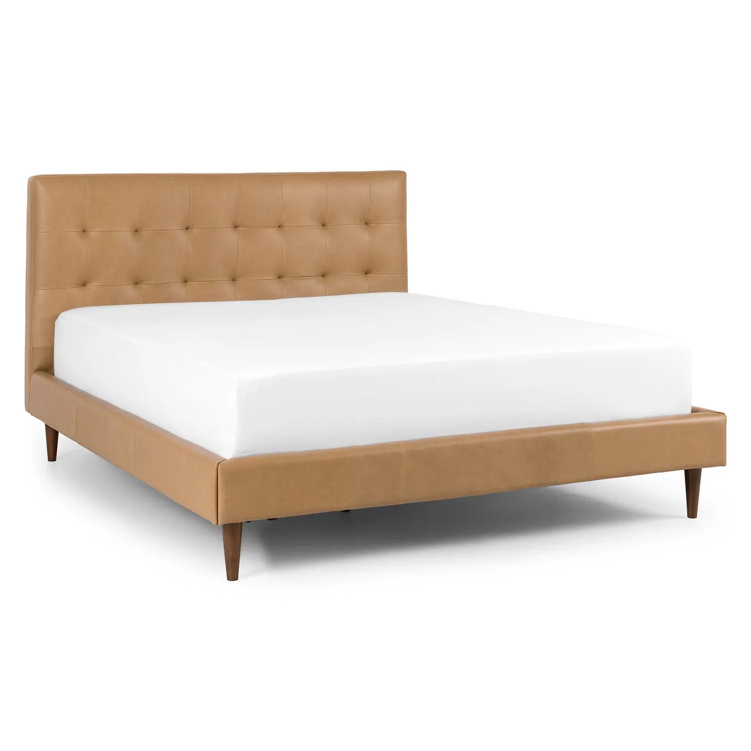 Sven Queen Tufted Leather Bed - Charme Tan - Image 5