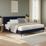 Sven Queen Tufted Velvet Bed - Plush Cascadia Blue