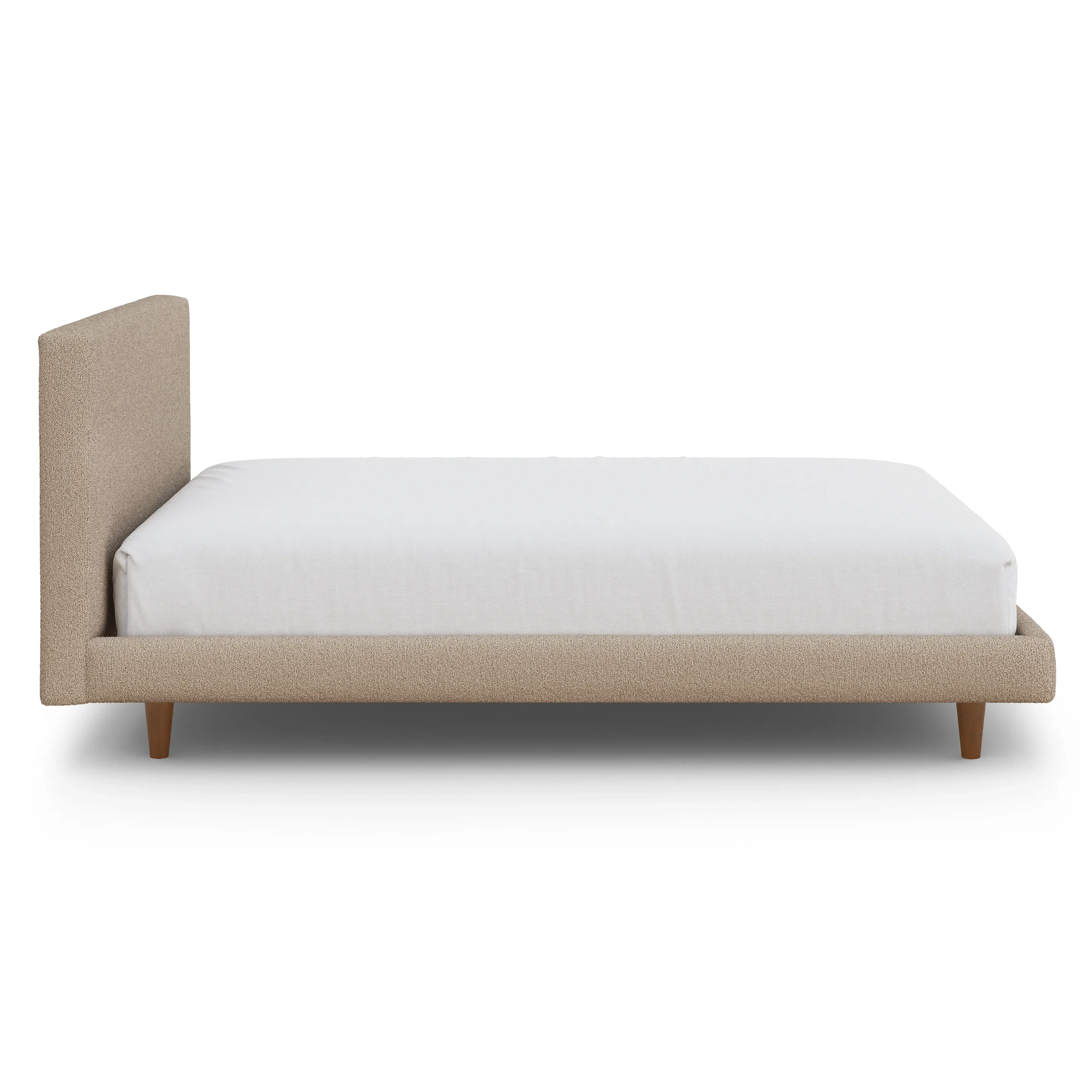 Tessu Full Low Profile Upholstered Bed - Sandstone Wool Bouclé - Image 9