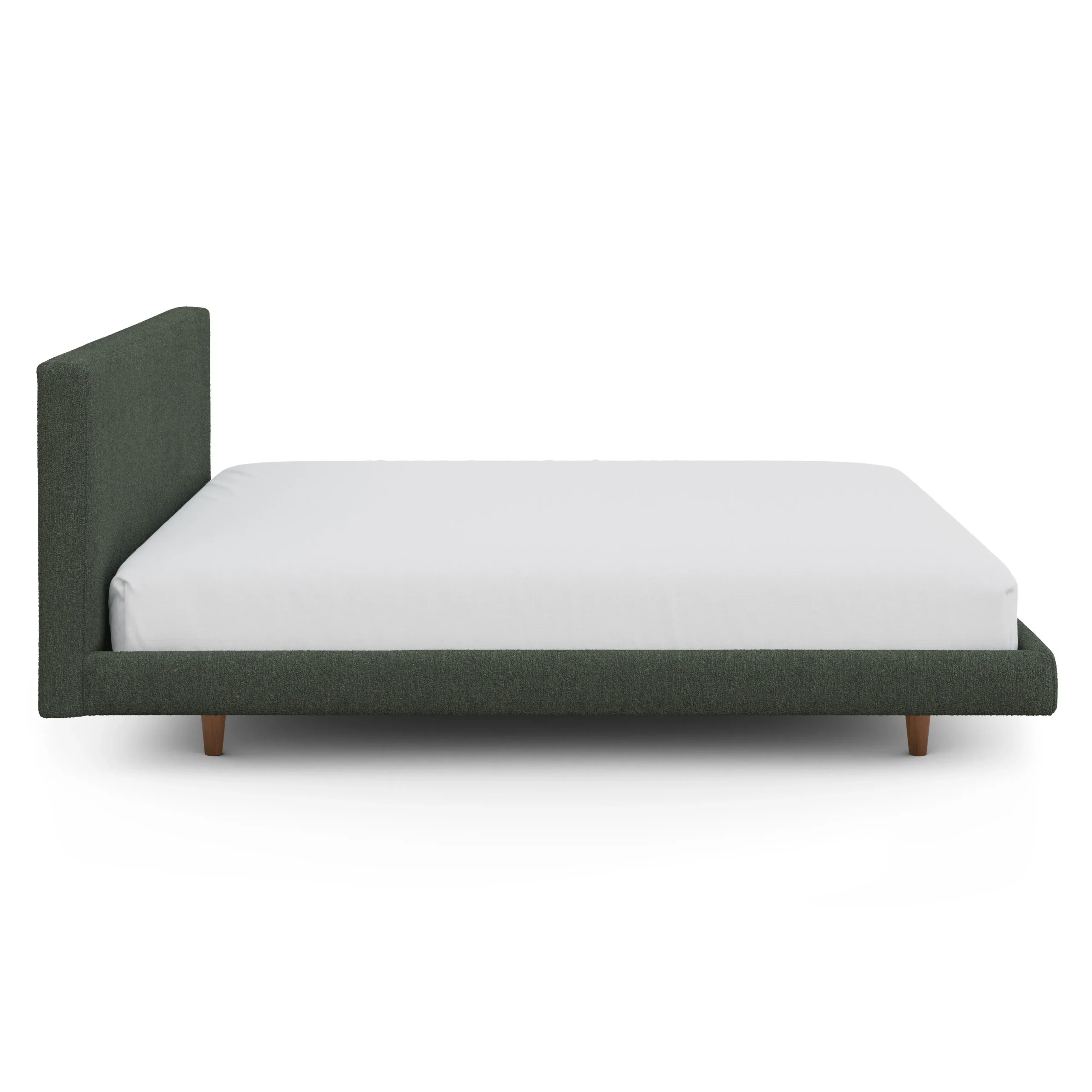 Tessu King Low Profile Upholstered Bed - Green Wool Bouclé - Image 8