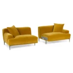 Abisko 91_ Velvet Sofa - Plush Yarrow Gold