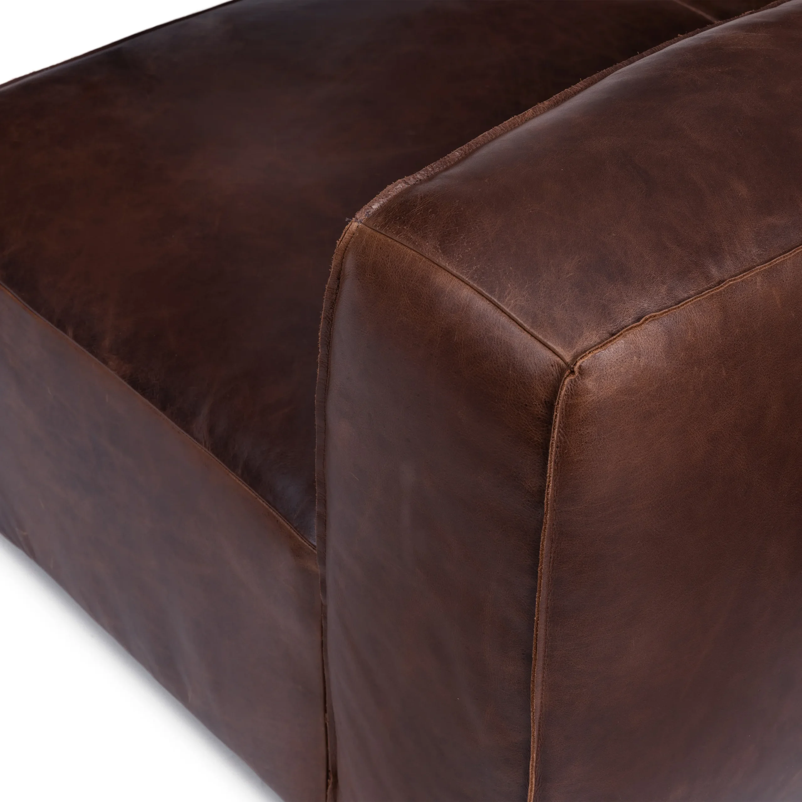 Cigar 56_ Leather Loveseat - Indiana Brown - Image 5