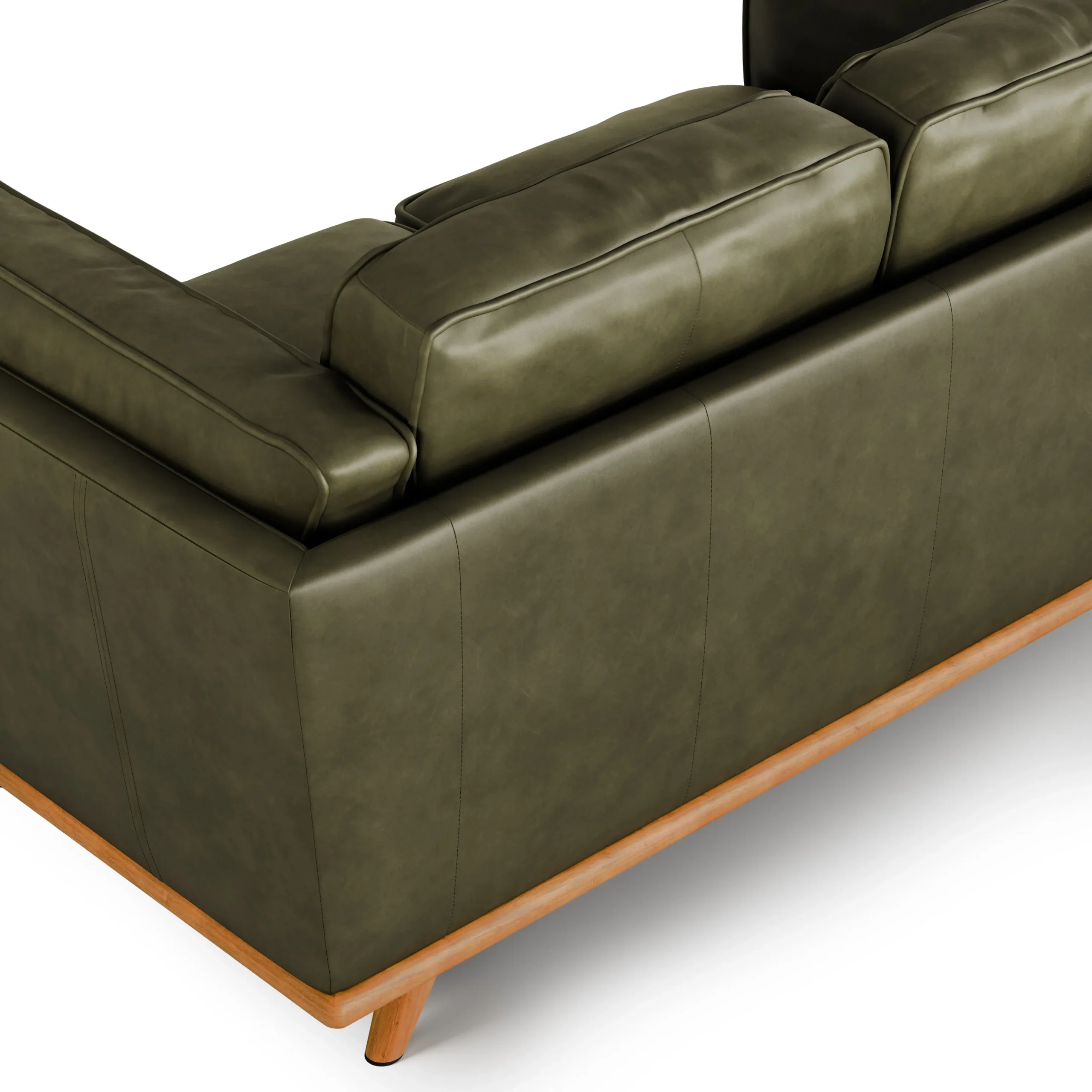 Timber 66.5_ Leather Loveseat - Charme Green - Image 10
