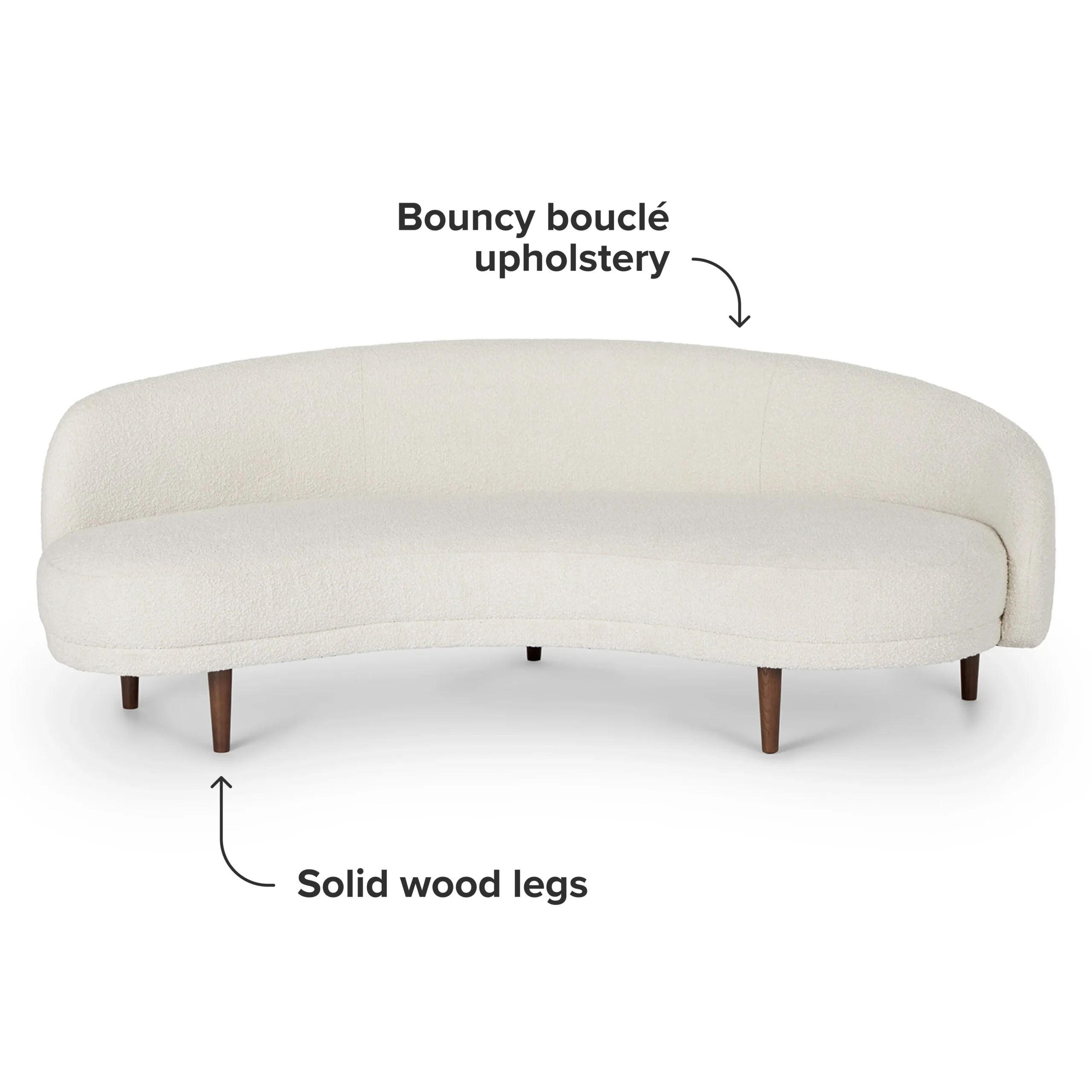 Kayra 87_ Sofa - Ivory Bouclé - Image 6
