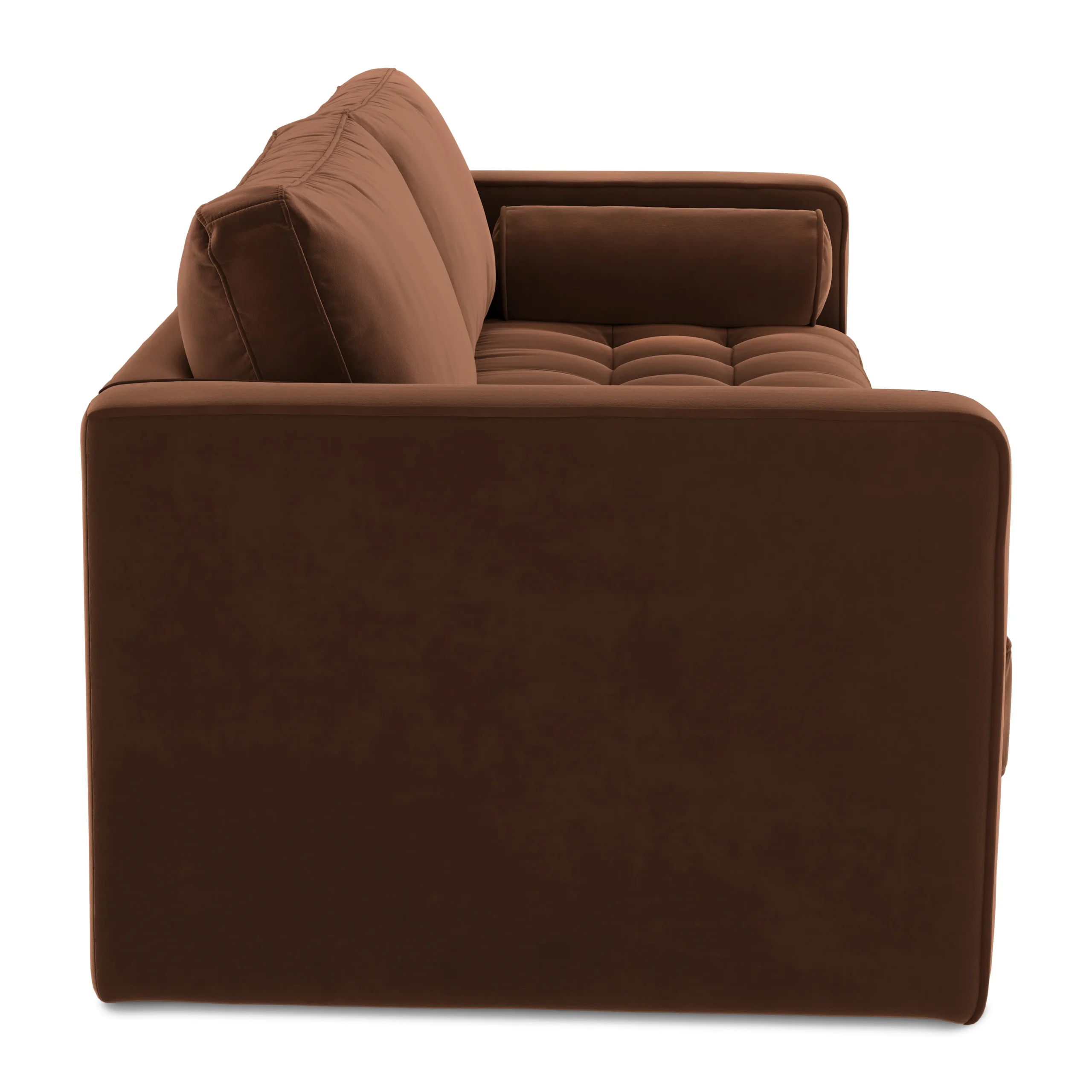 Sven 88_ Tufted Velvet Sofa Bed - Plush Pacific Brown - Image 14