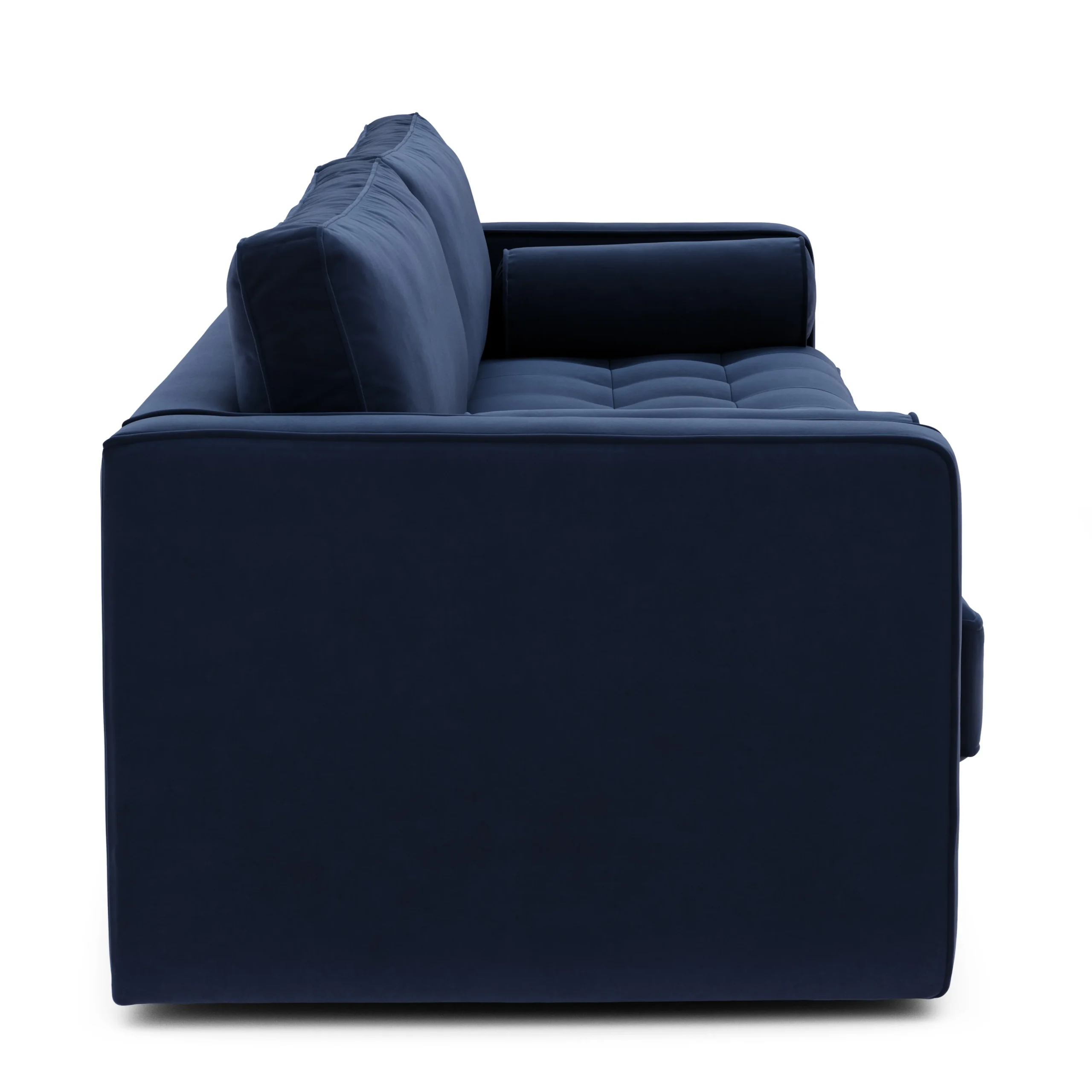 Sven 88_ Grounded Tufted Velvet Sofa - Plush Cascadia Blue - Image 10