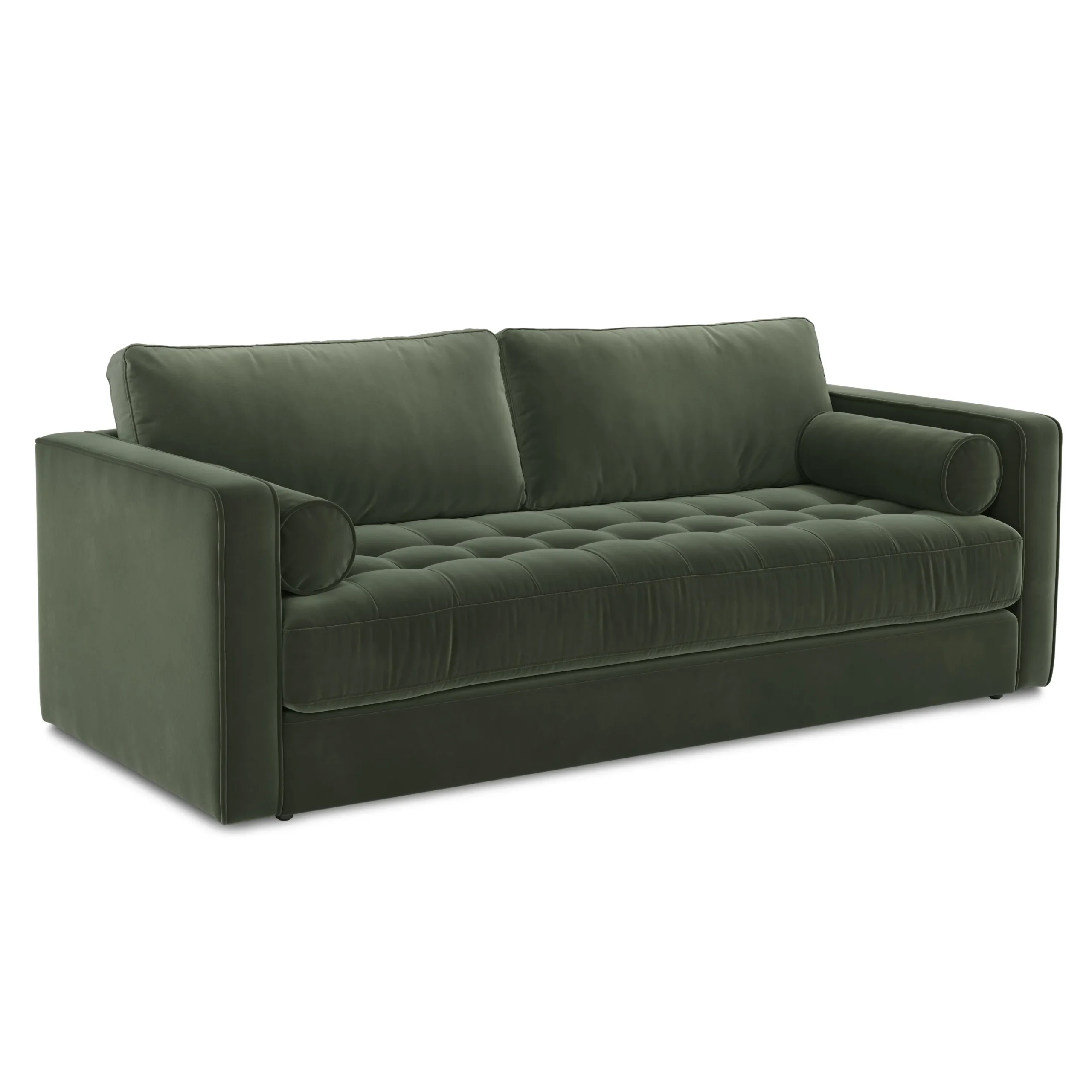 Sven 88_ Tufted Velvet Sofa Bed - Plush Pacific Green - Image 3