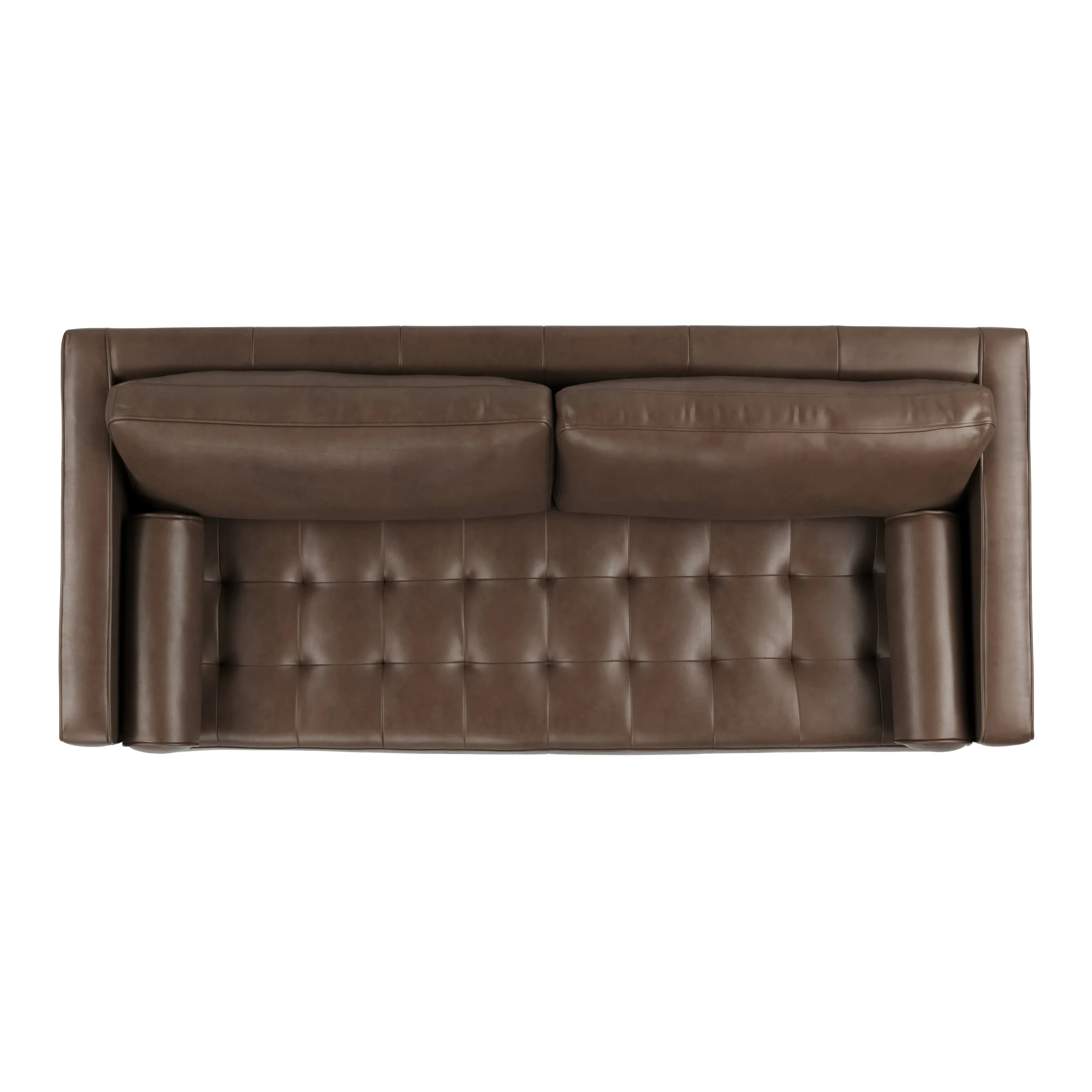 Sven 88_ Grounded Tufted Leather Sofa - Charme Chocolat - Image 6