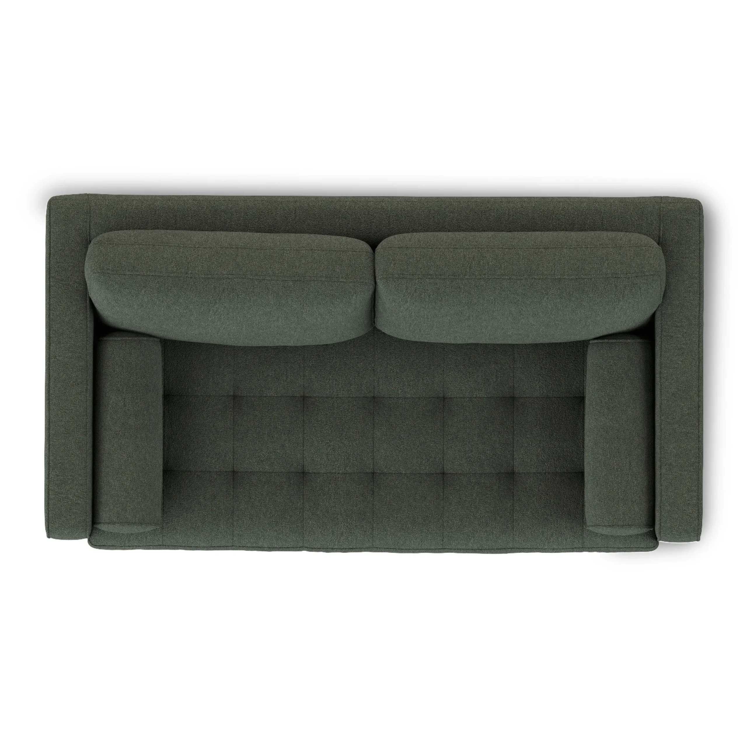 Sven 72_ Tufted Loveseat - Green Wool Bouclé - Image 3