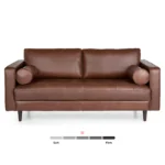 Sven 72_ Tufted Leather Loveseat - Taos Brown