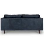 Sven 72_ Tufted Leather Loveseat - Oxford Blue