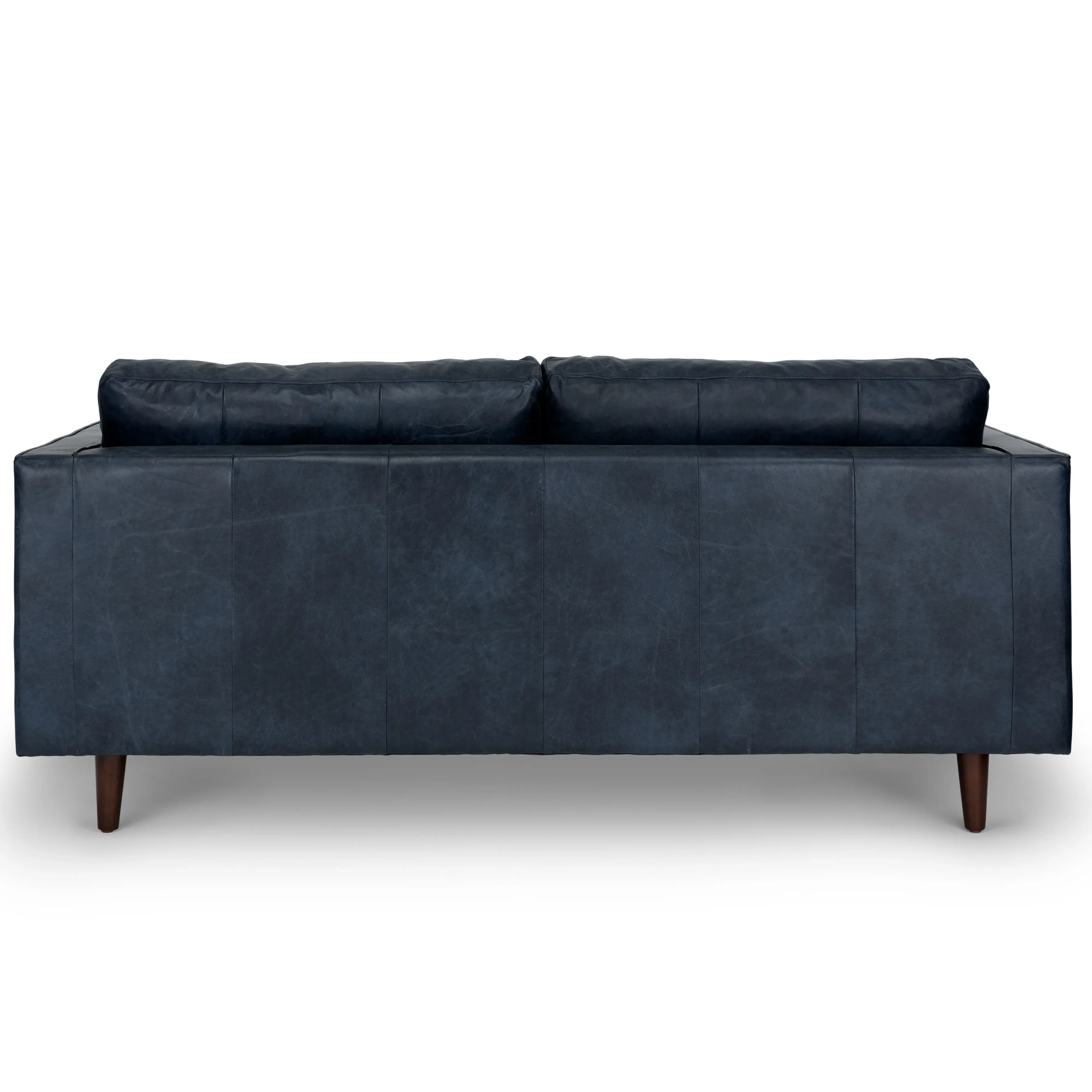 Sven 72_ Tufted Leather Loveseat - Oxford Blue - Image 4