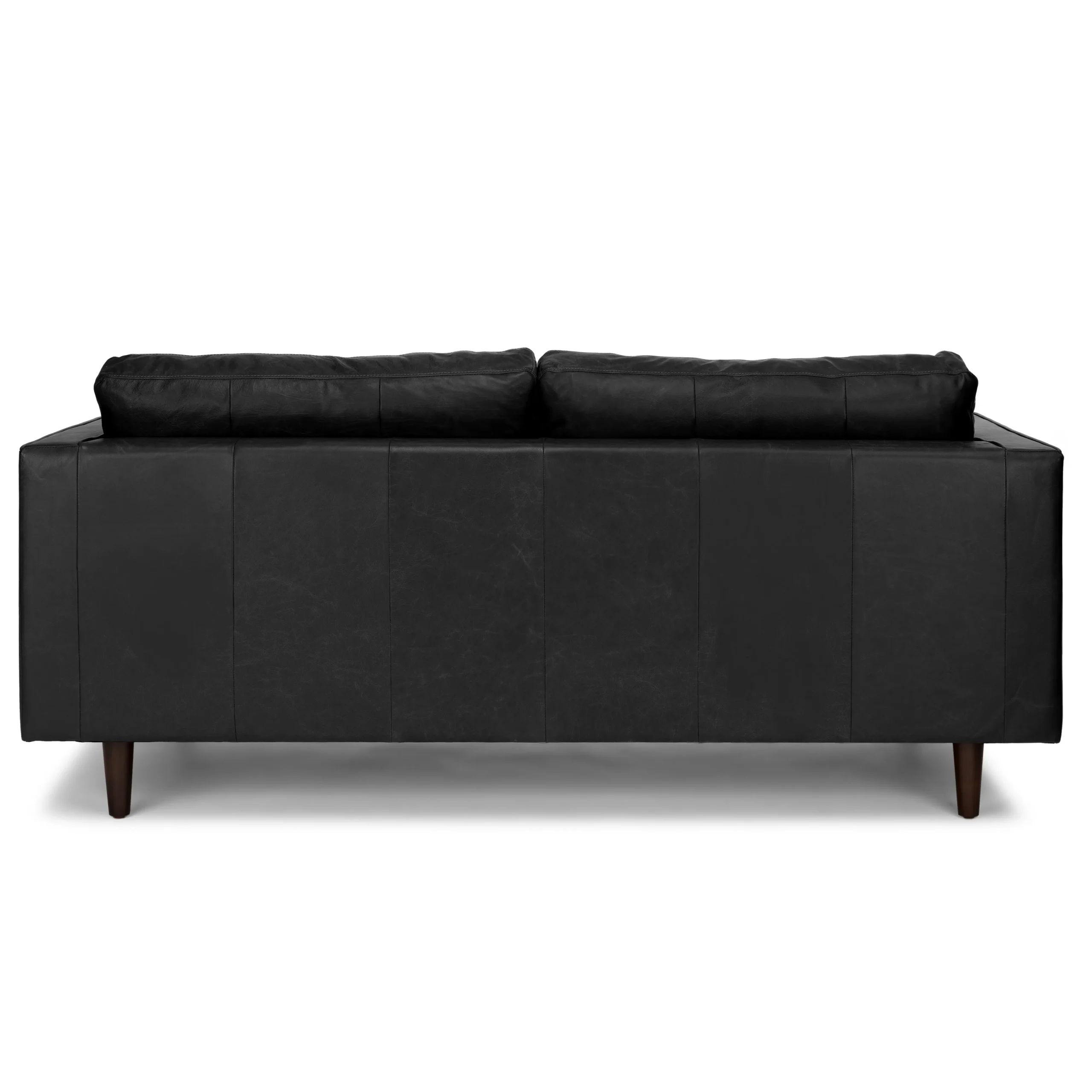 Sven 72_ Tufted Leather Loveseat - Oxford Black - Image 3