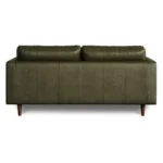 Sven 72_ Tufted Leather Loveseat - Charme Green