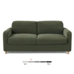 Vati 80_ Velvet Sofa Bed - Natural Oak and Hale Fir Green
